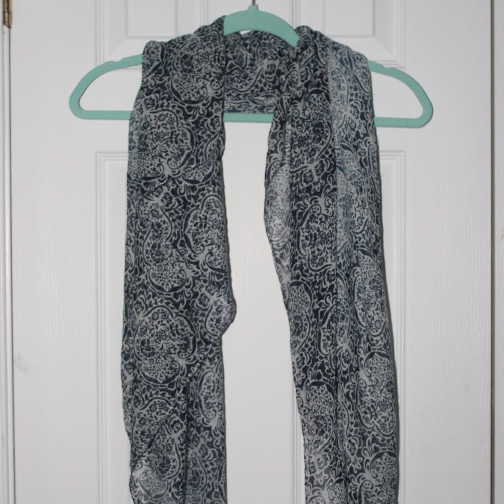 Blue Patterned Scarf